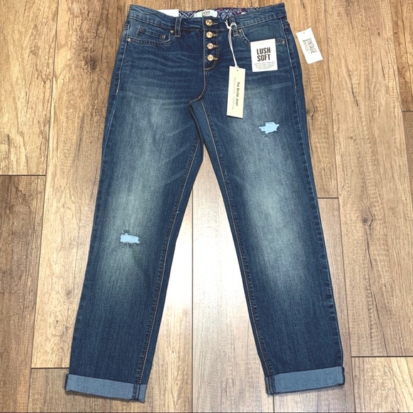 VA Button Fly Ripped Bestie Distress Jeans 2 26x28 - Picture 4 of 8